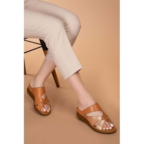 Gondol Hakiki Deri Anatomik Taban Rahat Terlik ayh.15